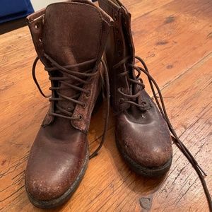 Frye leather combat boots